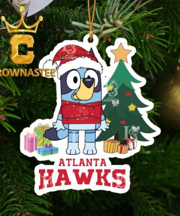 Atlanta Hawks Christmas Bluey NBA Christmas Tree Decor Ornament