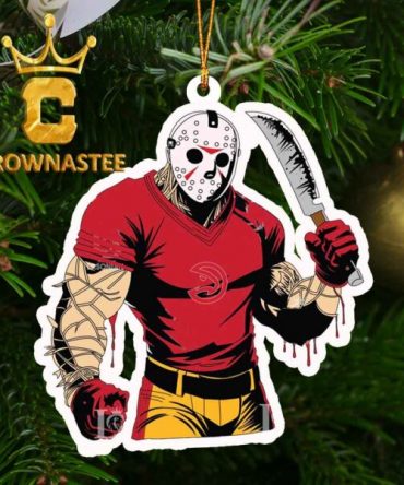 Atlanta Hawks Jason Voorhees Horror NBA Friday The 13th Christmas Tree Decor Ornament