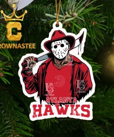 Atlanta Hawks Jason Voorhees Horror NBA Friday The 13th Christmas Tree Decor Xmas Ornament