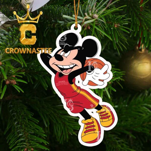 Atlanta Hawks Mickey Mouse Minne 7 NBA Christmas Tree Decor Ornament