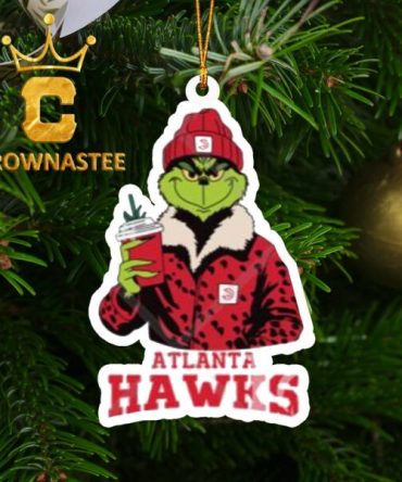 Atlanta Hawks NBA Grinch Christmas Tree Decor Ornament