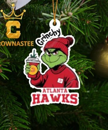 Atlanta Hawks NBA Grinchy Christmas Tree Decor Ornament