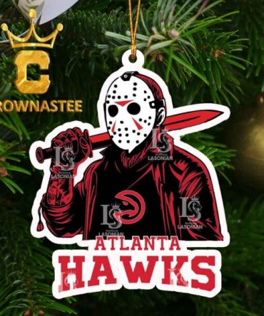 Atlanta Hawks NBA Jason Voorhees Horror Christmas Tree Decor Ornament
