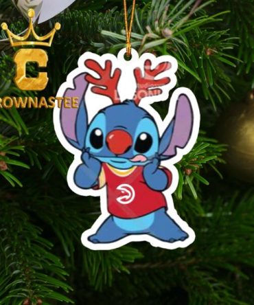 Atlanta Hawks Stitch Xmas NBA Decoration Christmas Tree Ornament