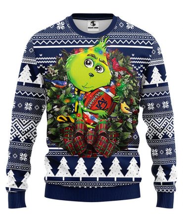 Auburn Tigers Grinch Hug Ugly Christmas Sweater, Grinch Xmas Sweater