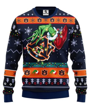 Auburn Tigers Grinch Ugly Christmas Sweater, Grinch Xmas Sweater