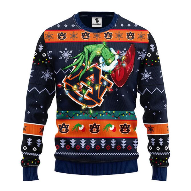 Auburn Tigers Grinch Ugly Christmas Sweater, Grinch Xmas Sweater