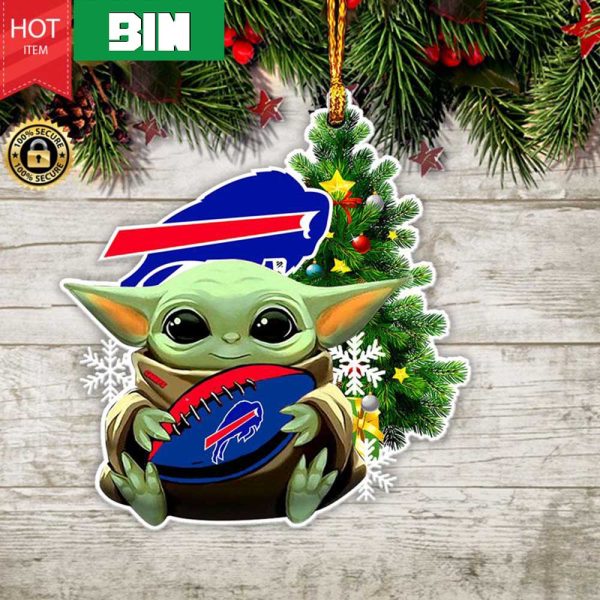 Baby Yoda Hug Buffalo Bills NFL Christmas Tree Decorations Xmas Gift Ornament