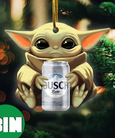 Baby Yoda Hug Busch Latte For Beer Lovers 2023 Christmas Star Wars Gift Ornament