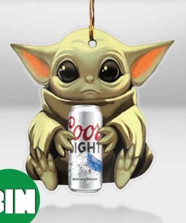 Baby Yoda Hug Coors Light For Beer Lovers 2023 Christmas Star Wars Gift Ornament