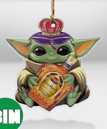 Baby Yoda Hug Crown Royal For Whiskey Lovers 2023 Christmas Star Wars Gift Ornament