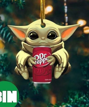 Baby Yoda Hug Dr Pepper Ultra For Beer Lovers 2023 Christmas Star Wars Gift Ornament