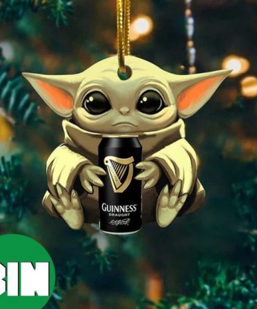 Baby Yoda Hug Guinness Draught For Beer Lovers 2023 Christmas Star Wars Gift Ornament