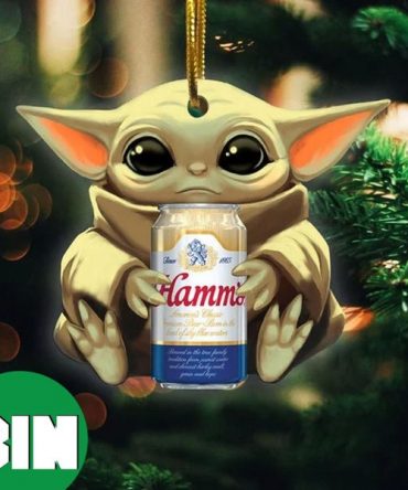Baby Yoda Hug Hamm‚Äôs Brewery Christmas Star Wars Gift For Beer Lovers 2023 Xmas Ornament