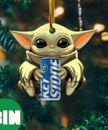 Baby Yoda Hug Keystone Ultra For Beer Lovers 2023 Christmas Star Wars Gift Ornament