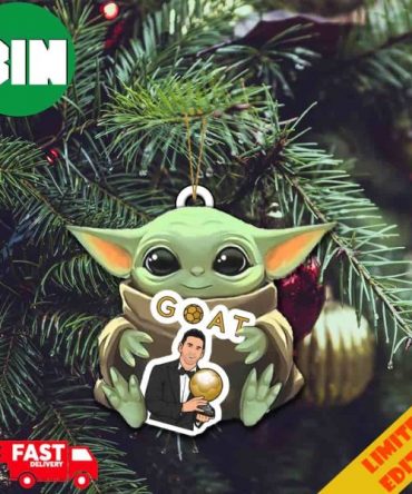 Baby Yoda Hug Lionel Messi Ballon d‚ÄôOr 2023 Winner GOAT Tree Decorations Ornament