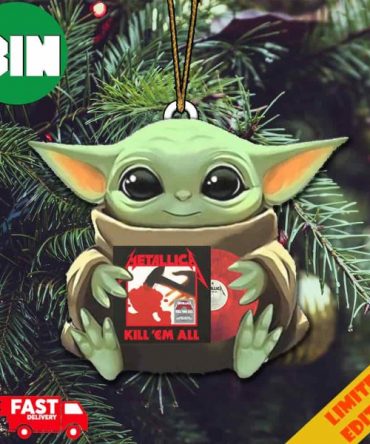 Baby Yoda Hug Metallica Vinyl Kill ‚ÄòEm All Christmas 2023 Tree Decorations Ornament