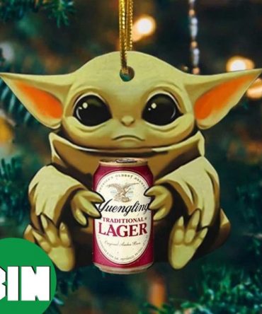 Baby Yoda Hug Yuengling Traditional Lager For Beer Lovers 2023 Christmas Star Wars Gift Ornament