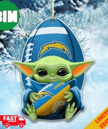 Baby Yoda Los Angeles Chargers NFL Tree Decorations 2023 Holiday Ornament