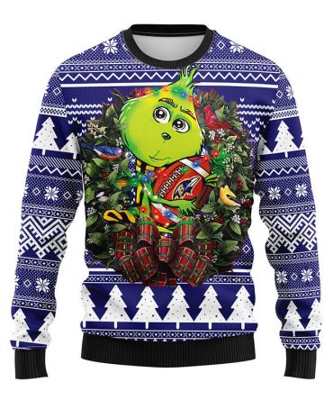 Baltimore Ravens Grinch Hug Ugly Christmas Sweater, Grinch Xmas Sweater