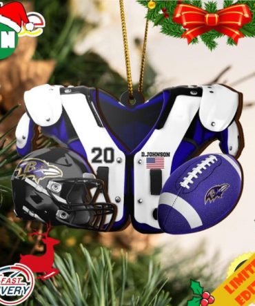 Baltimore Ravens NFL Sport Ornament Custom Your Name And Number 2023 Christmas Tree Decorations