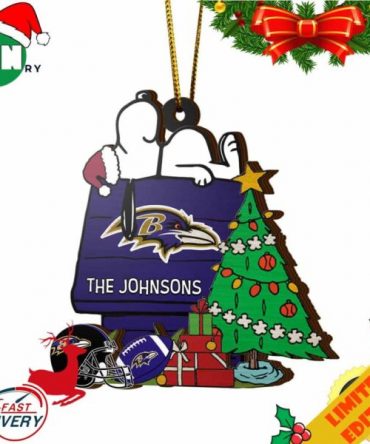 Baltimore Ravens Snoopy NFL Sport Ornament Custom Name