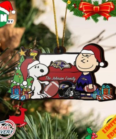 Baltimore Ravens Snoopy NFL Sport Ornament Custom Your Family Name