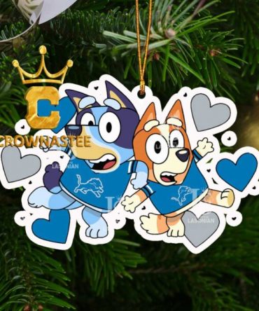 Bluey Detroit Lions NFL Christmas Tree Decor Ornament