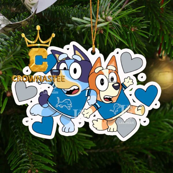 Bluey Detroit Lions NFL Christmas Tree Decor Ornament