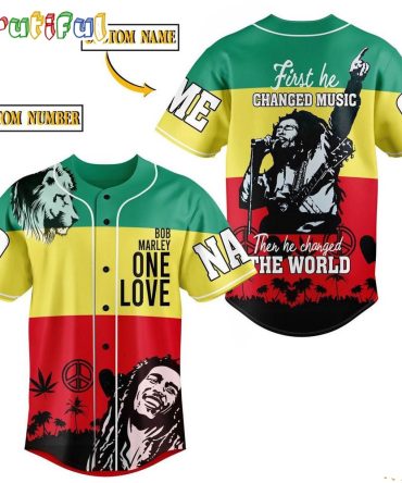 Bob Marley First He Changed Music Then He Changed The World Jersey Shirt