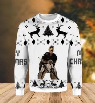 Boston Bruins Jeremy Swayman Ugly Christmas Sweater, NHL Christmas Sweater