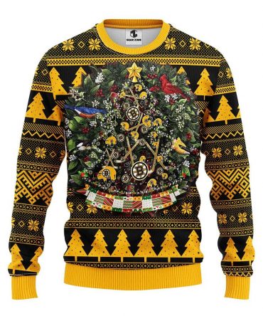 Boston Bruins NHL Tree Christmas Ugly Sweater, NHL Christmas Sweater