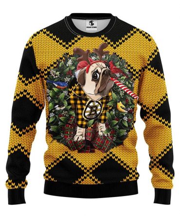 Boston Bruins Pub Dog Ugly Christmas Sweater, NHL Christmas Sweater