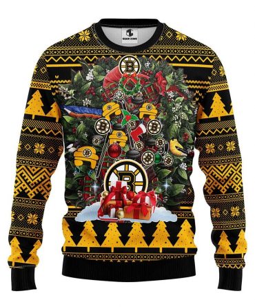 Boston Bruins Tree Ugly Christmas Sweater, NHL Christmas Sweater