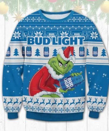 Bud Light Grinch Stolen Ugly Sweater, Grinch Holiday Sweater