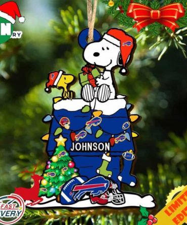 Buffalo Bills Snoopy NFL Christmas Ornament Personalized Your Name