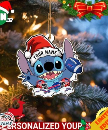 Buffalo Bills Stitch Ornament NFL Christmas With Stitch Ornament