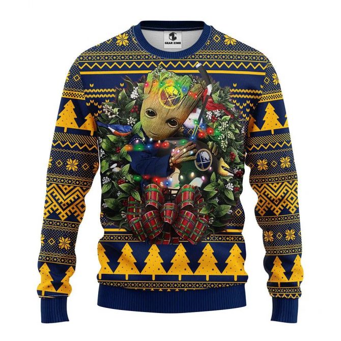 Buffalo Sabres Groot Hug Ugly Christmas Sweater, NHL Christmas Sweater