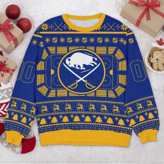 Buffalo Sabres NHL Custom Ugly Christmas Sweater, NHL Christmas Sweater