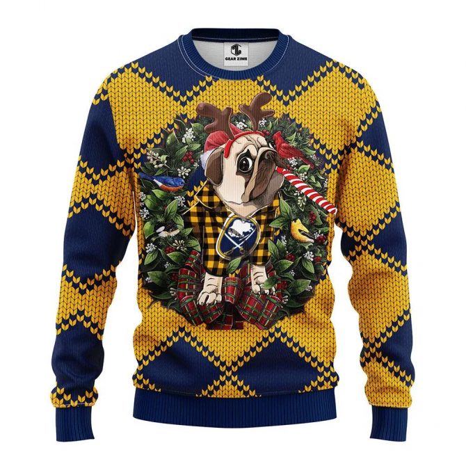 Buffalo Sabres Pub Dog Ugly Christmas Sweater, NHL Christmas Sweater