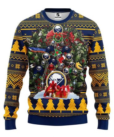 Buffalo Sabres Tree Christmas Ugly Sweater, NHL Christmas Sweater