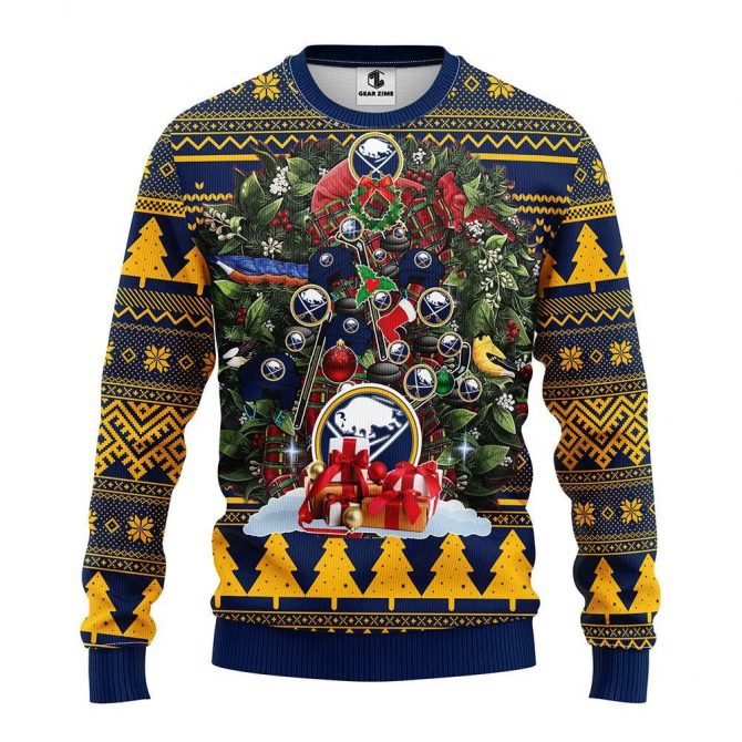 Buffalo Sabres Tree Christmas Ugly Sweater, NHL Christmas Sweater