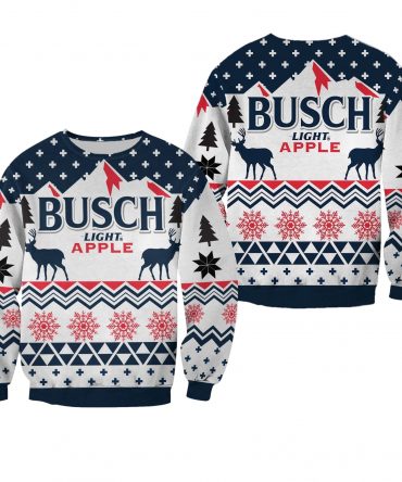 Busch Light Apple Ugly Christmas Sweater, All Over Print Sweatshirt