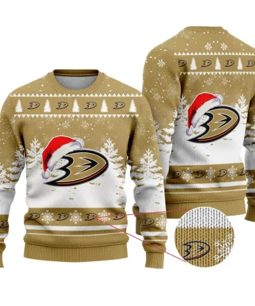 NHL Anaheim Ducks Personalized Name Christmas Design Ugly Sweater ST2301