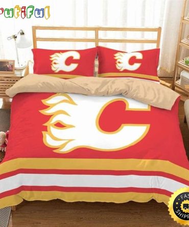 Calgary Flames Nfl Custom Bedding Sets Hockey Team Cover Set