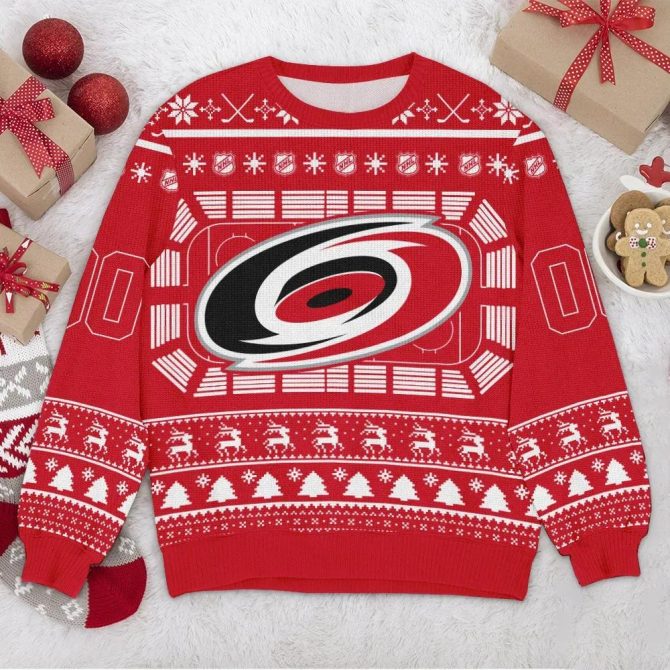 Carolina Hurricanes NHL Custom Ugly Christmas Sweater, NHL Christmas Sweater