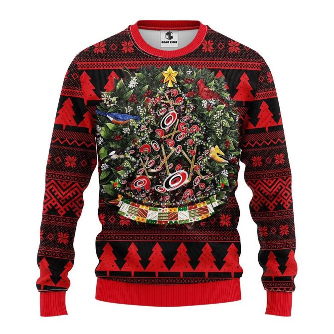 Carolina Hurricanes Tree Ball Ugly Christmas Sweater, NHL Christmas Sweater