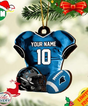 Carolina Panthers NFL Sport Ornament Custom Name And Number 2023 Christmas Tree Decorations