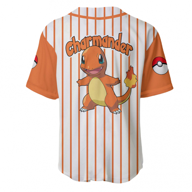Charmander Baseball Jersey - Stylish Pokémon Fan Apparel - Unisex Sizes Available - Image 3