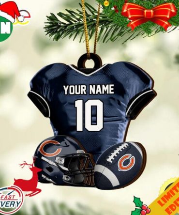 Chicago Bears NFL Sport Ornament Custom Name And Number 2023 Christmas Tree Decorations